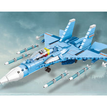 Load image into Gallery viewer, 657PCS Military WW2 SU-30 Flanker C Air Fighter Aircraft Figure Model Toy Building Block Brick Gift Kids Compatible Lego