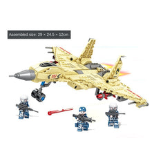 Load image into Gallery viewer, 333PCS Military WW2 J-15 Flying Shark Flanker Air Fighter Figure Model Toy Building Block Brick Gift Kids