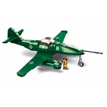 Load image into Gallery viewer, 388PCS MOC Military WW2 ME262 Turbo Stormbird German Air Fighter Plane Figure Model Toy Building Block Brick Gift Kids