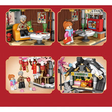 Load image into Gallery viewer, 891PCS Mini Micro Spring Festival Chinese Lunar New Year House Home Figure Model Toy Building Block Brick Gift Kids