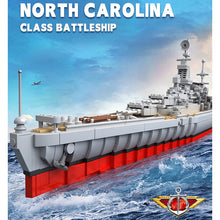 Load image into Gallery viewer, 1638PCS Military North Carolina Class Battleship Model Toy Building Block Brick Gift Kids Compatible Lego