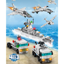 Load image into Gallery viewer, 706PCS Military WW2 4in1 HQ-6 Missle Y-20 J-11 Battle Ship Air Fighter Model Toy Building Block Brick Gift Kids Compatible Lego