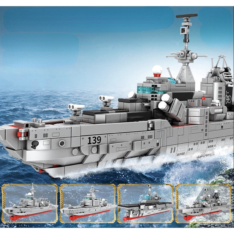 1015PCS Military 4in1 Type 956 Destroyer Figure Model Toy Building Block Brick Gift Kids Compatible Lego