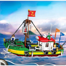 Load image into Gallery viewer, MOC Fishing Boat Figures Model Toy Building Block Brick Gift Kids