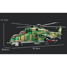 Load image into Gallery viewer, 1006PCS MOC Military WW2 Mi-24 Mil Hind Helicopter Figure Model Toy Building Block Brick Gift Kids Compatible Lego