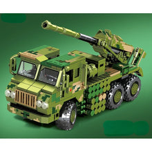 Load image into Gallery viewer, 603PCS Military WW2 155mm Vehicle Mounted Howitzer Figure Truck Model Toy Building Block Brick Gift Kids