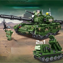 Load image into Gallery viewer, 463PCS Military WW2 2in1 Type 99 Main Battle Tank Figure Model Toy Building Block Brick Gift Kids Compatible Lego