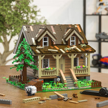 Load image into Gallery viewer, 2097PCS MOC City Street Town Retro Wood Cabin House Villa Model Toy Building Block Brick Gift Kids Compatible Lego LED Light