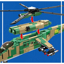 Load image into Gallery viewer, 1006PCS MOC Military WW2 Mi-24 Mil Hind Helicopter Figure Model Toy Building Block Brick Gift Kids Compatible Lego
