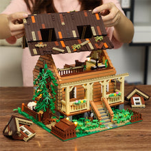 Load image into Gallery viewer, 2097PCS MOC City Street Town Retro Wood Cabin House Villa Model Toy Building Block Brick Gift Kids Compatible Lego LED Light