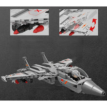 Load image into Gallery viewer, 345PCS Military WW2 J-15 Flying Shark Flanker-D Air Fighter Aircraft Figure Model Toy Building Block Brick Gift Kids Compatible Lego