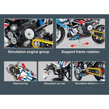 Load image into Gallery viewer, 589PCS MOC Technic BMW M1000RR Motorcycle Motor Bike Model Toy Building Block Brick Gift Kids