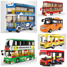 Load image into Gallery viewer, MOC City Town Tour Double Decker School Sightseeing Bus Model Toy Building Block Brick Gift Kids