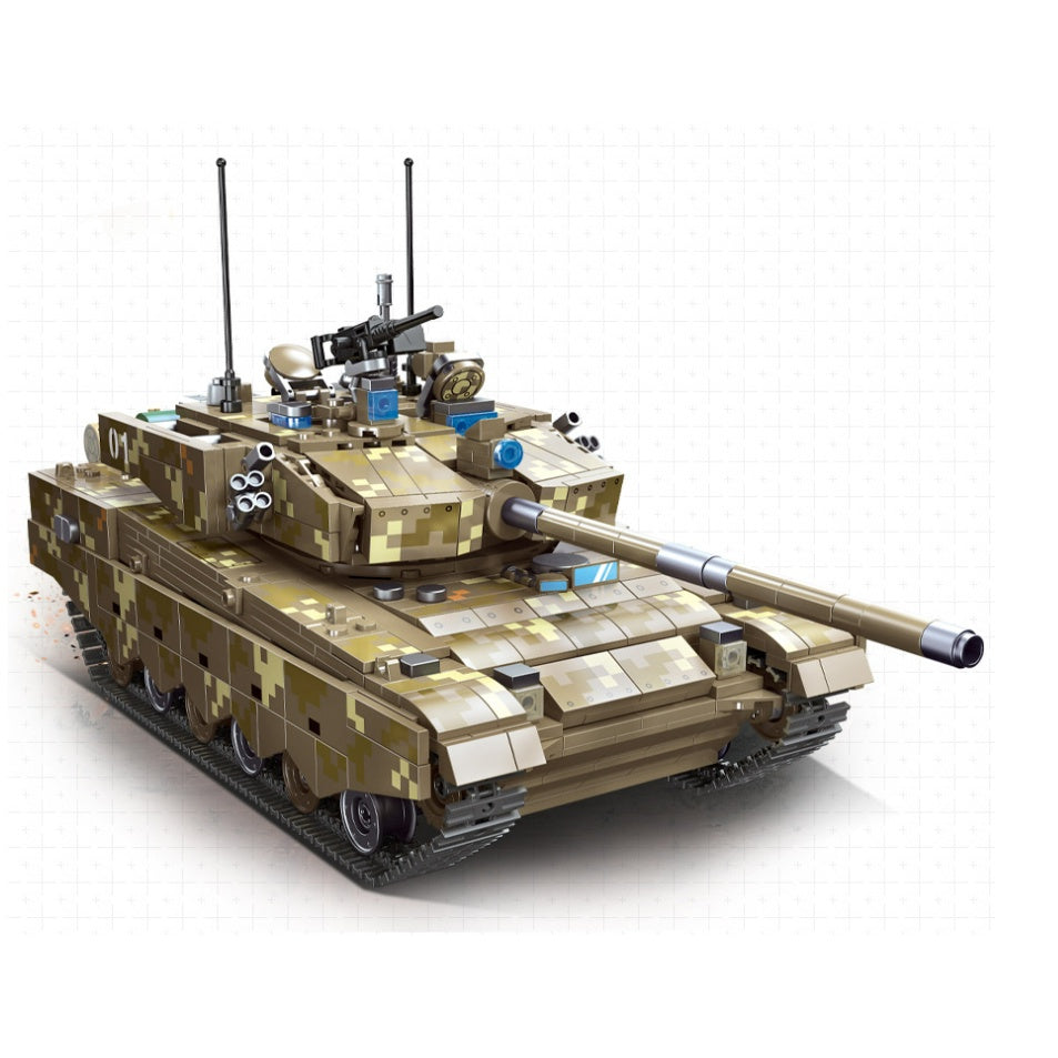 1298PCS Military WW2 ZTZ-99A Main Battle Tank Model Toy Building Block Brick Gift Kids Compatible Lego