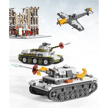 Load image into Gallery viewer, 3700PCS Military WW2 Moscow City Street Defense Simulation Scene Sand Table Tank Fighter Model Toy Building Block Brick Gift Kids
