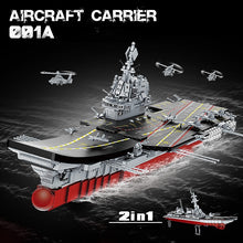 Load image into Gallery viewer, 2002PCS Military WW2 2in1 Shandong Aircraft Carrier 001A Arleigh Burke Class Destroyer Figure Model Toy Building Block Brick Gift Kids