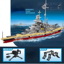 Load image into Gallery viewer, 1608PCS Military WW2 KMS Bismarck Class Battleship Model Toy Building Block Brick Gift Kids Compatible Lego Display