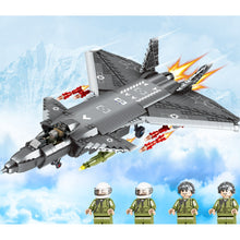 Load image into Gallery viewer, 1033PCS Military WW2 Chengdu J-20 Fire Fang Air Fighter Aircraft Figure Model Toy Building Block Brick Gift Kids Compatible Lego