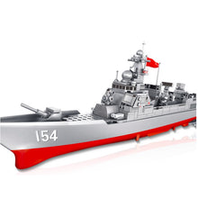 Load image into Gallery viewer, 633PCS Military WW2 Type 052D Destroyer Luyang Class Figure Model Toy Building Block Brick Gift Kids