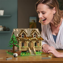 Load image into Gallery viewer, 2097PCS MOC City Street Town Retro Wood Cabin House Villa Model Toy Building Block Brick Gift Kids Compatible Lego LED Light