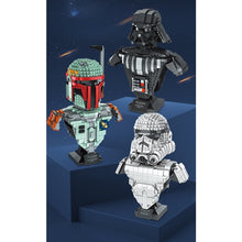 Load image into Gallery viewer, MOC Star War Hunter Trooper Darth Lord Bust Figure Model Toy Building Block Brick Gift Kids