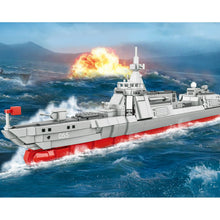 Load image into Gallery viewer, 831PCS Military WW2 Type 055 Missile Destroyer Battle Ship Renhai Class Model Toy Building Block Brick Gift Kids Compatible Lego