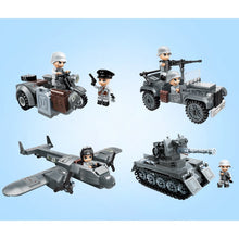 Load image into Gallery viewer, 508PCS Military WW2 R12 KFZ.B20 Jeep Liegender Bleistift DO17 Fighter Tank Figure Model Toy Building Block Brick Gift Kids Compatible Lego