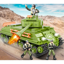 Load image into Gallery viewer, 1120PCS MOC Military WW2 M4 Sherman Medium Tank Figure Model Toy Building Block Brick Gift Kids Compatible Lego