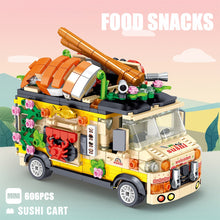 Load image into Gallery viewer, MOC Micro Mini Food Fruit Ice Cream Sushi Burger Vending Truck Car Model Toy Building Block Brick Gift Kids