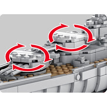Load image into Gallery viewer, 1638PCS Military North Carolina Class Battleship Model Toy Building Block Brick Gift Kids Compatible Lego