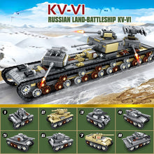Load image into Gallery viewer, 1165PCS Military WW2 8in1 Land Battle Ship Tank KV-VI Model Toy Building Block Brick Gift Kids Compatible Lego