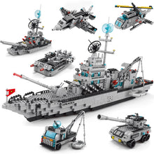 Load image into Gallery viewer, 1560PCS Military WW2 6in1 Large Guided Missile Destroyer Figure Model Toy Building Block Brick Gift Kids Compatible Lego