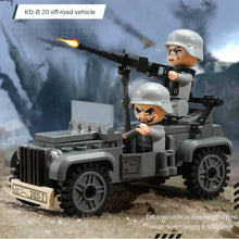 Load image into Gallery viewer, 508PCS Military WW2 R12 KFZ.B20 Jeep Liegender Bleistift DO17 Fighter Tank Figure Model Toy Building Block Brick Gift Kids Compatible Lego