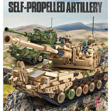 Load image into Gallery viewer, 1648PCS MOC Military Large 155 Self-Propelled Artillery Tank Figure Model Toy Building Block Brick Gift Kids Compatible Lego