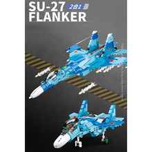 Load image into Gallery viewer, 1040PCS Military WW2 2in1 Sukhoi Su-27 Flanker Air Fighter Plane Figure Model Toy Building Block Brick Gift Kids Compatible Lego