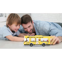 Load image into Gallery viewer, MOC City Town Tour Double Decker School Sightseeing Bus Model Toy Building Block Brick Gift Kids