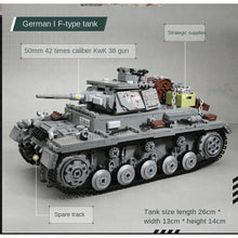 Load image into Gallery viewer, 1058PCS Military WW2 Panzerkampfwagen III Ausf Tank Figure Model Toy Building Block Brick Gift Kids Compatible Lego