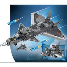 Load image into Gallery viewer, 618PCS Military WW2 Chengdu J-20 Fire Fang Air Fighter Aircraft Figure Model Toy Building Block Brick Gift Kids