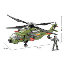 Load image into Gallery viewer, 389PCS Military WW2 Tactical Utility Helicopter Figure Model Toy Building Block Brick Gift Kids