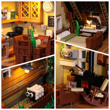 Load image into Gallery viewer, 2097PCS MOC City Street Town Retro Wood Cabin House Villa Model Toy Building Block Brick Gift Kids Compatible Lego LED Light