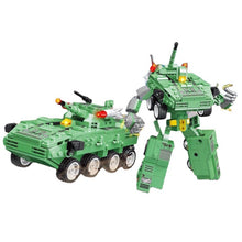 Load image into Gallery viewer, MOC Military WW2 Warrior Demining Transporter Armored Car Truck Transformer Mecha Model Toy Building Block Brick Gift Kids