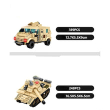 Load image into Gallery viewer, 877PCS Military WW2 4in1 Jeep Truck Tank Model Toy Building Block Brick Gift Kids Compatible Lego