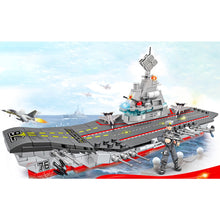 Load image into Gallery viewer, 446PCS Military WW2 CVN Nuclear Powered Aircraft Carrier Figure Model Toy Building Block Brick Gift Kids