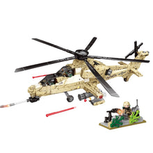 Load image into Gallery viewer, 749PCS Military WW2 Z-10 Fiery Thunderbolt Helicopter Figure Model Toy Building Block Brick Gift Kids