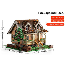 Load image into Gallery viewer, 2097PCS MOC City Street Town Retro Wood Cabin House Villa Model Toy Building Block Brick Gift Kids Compatible Lego LED Light