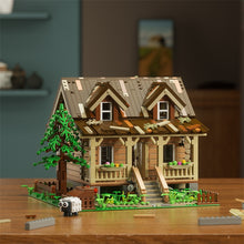 Load image into Gallery viewer, 2097PCS MOC City Street Town Retro Wood Cabin House Villa Model Toy Building Block Brick Gift Kids Compatible Lego LED Light