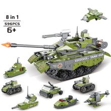 Load image into Gallery viewer, 596PCS Military WW2 8in1 Type 99A Main Battle Tank Model Toy Building Block Brick Gift Kids