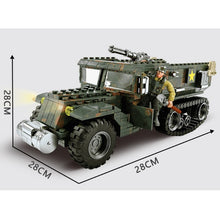 Load image into Gallery viewer, 499PCS Military Semi Tracked Armored Vehicle Truck Figures Model Building Block Brick Toy Gift Set Kids New