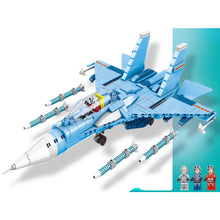 Load image into Gallery viewer, 657PCS Military WW2 SU-30 Flanker C Air Fighter Aircraft Figure Model Toy Building Block Brick Gift Kids Compatible Lego
