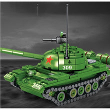 Load image into Gallery viewer, 489PCS MOC Military Type 59 Medium Tank Figure Model Toy Building Block Brick Gift Kids